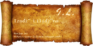 Izsó Liliána névjegykártya
